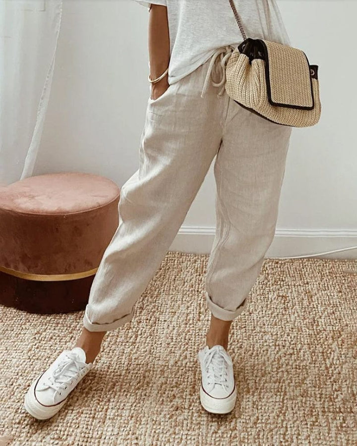 Christine™|Pantalon en lin respirant, élégant et décontracté.