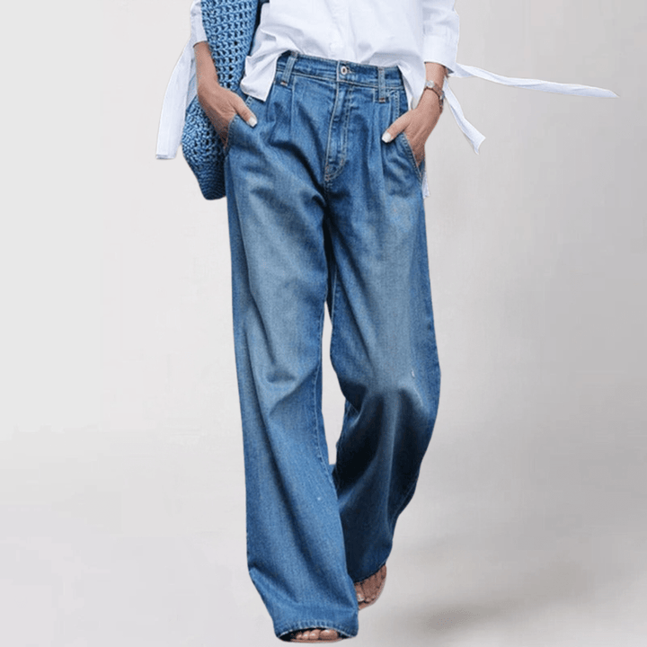 Clarice™|Jean Confort Femme – Coupe Ample & Élégante