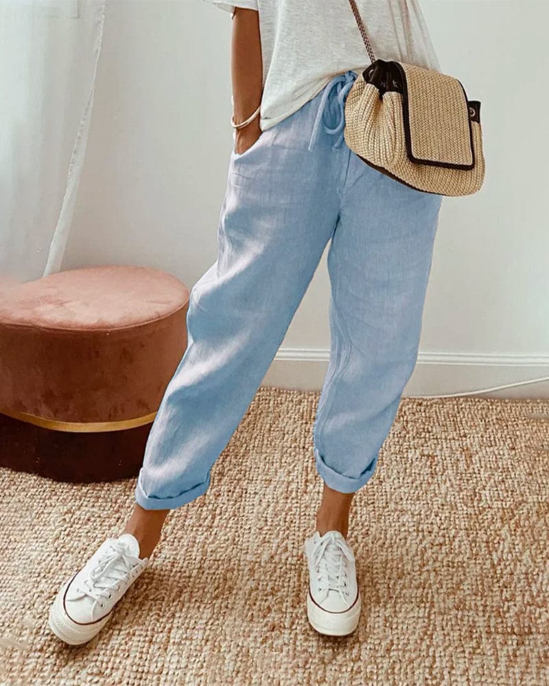 Christine™|Pantalon en lin respirant, élégant et décontracté.