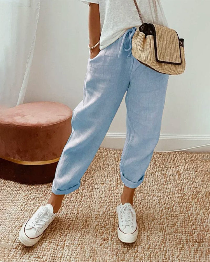Christine™|Pantalon en lin respirant, élégant et décontracté.
