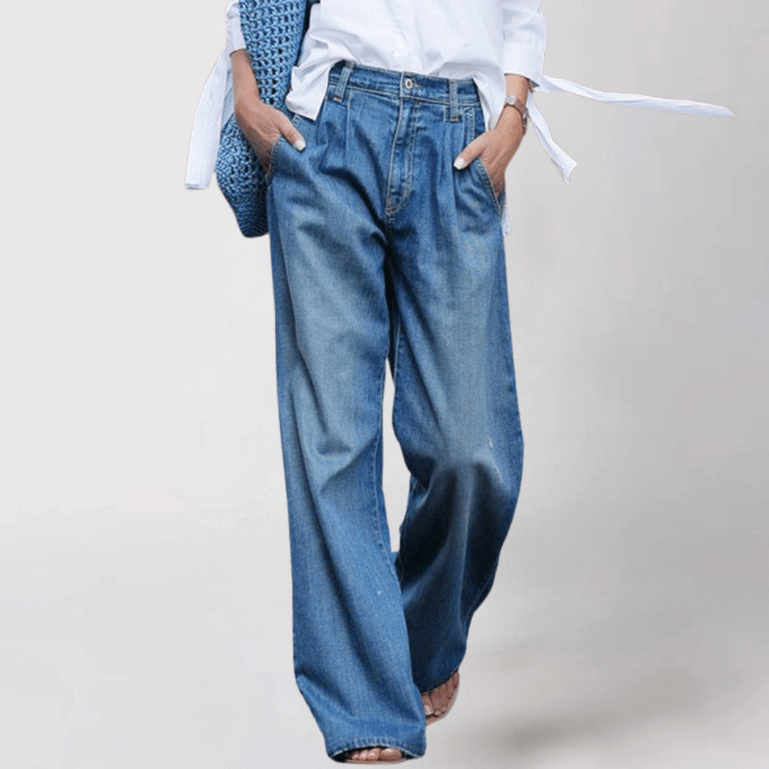 Clarice™|Jean Confort Femme – Coupe Ample & Élégante