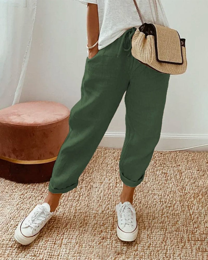 Christine™|Pantalon en lin respirant, élégant et décontracté.