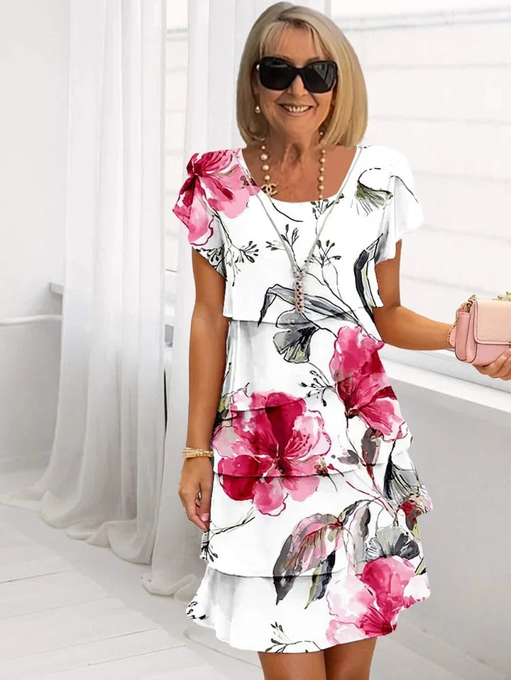 Nina™|Robe Fleurie Plissée à Volants