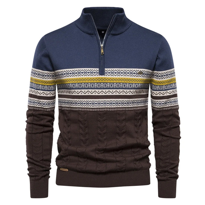 Émile™|Pull à Motif Nordique Zippé