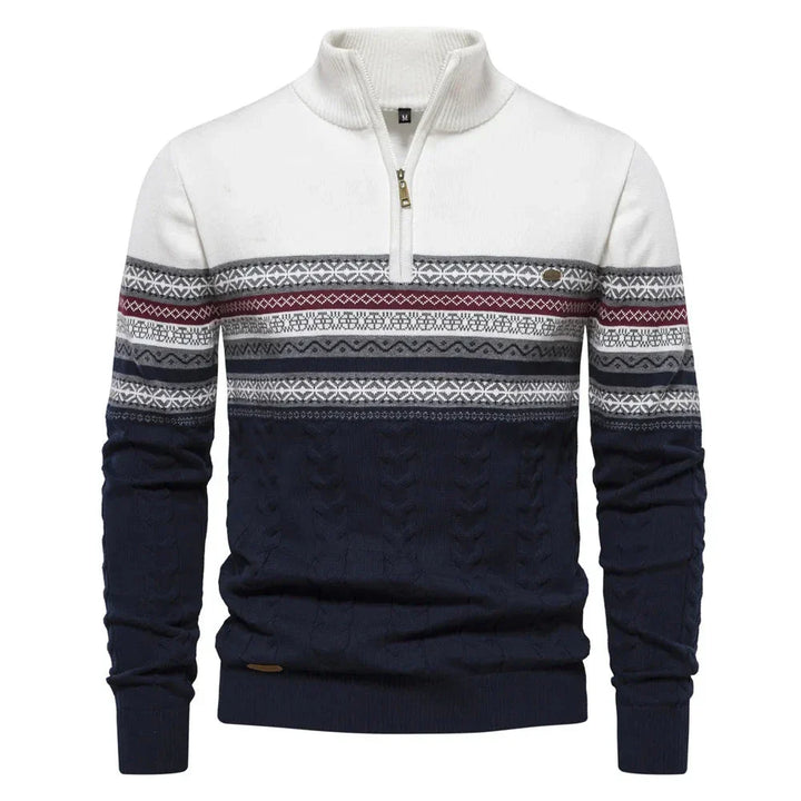 Émile™|Pull à Motif Nordique Zippé