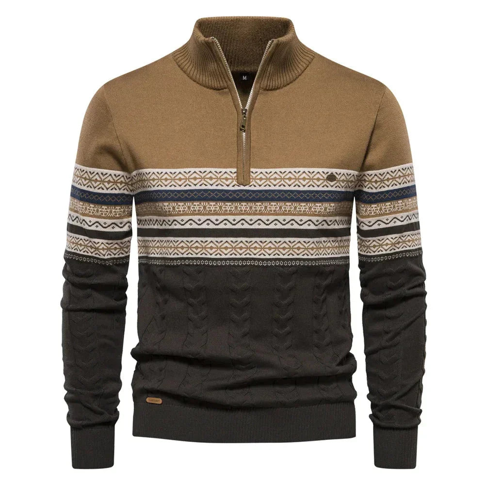 Émile™|Pull à Motif Nordique Zippé