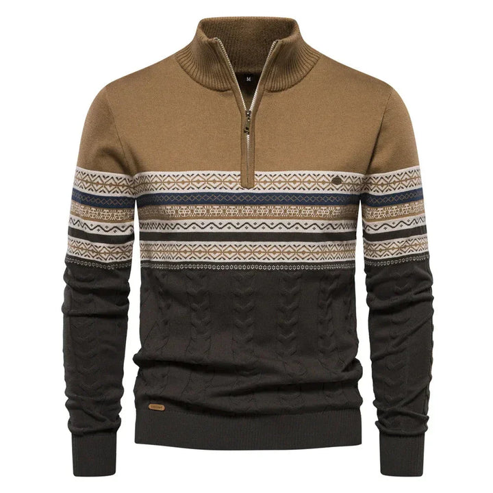 Émile™|Pull à Motif Nordique Zippé