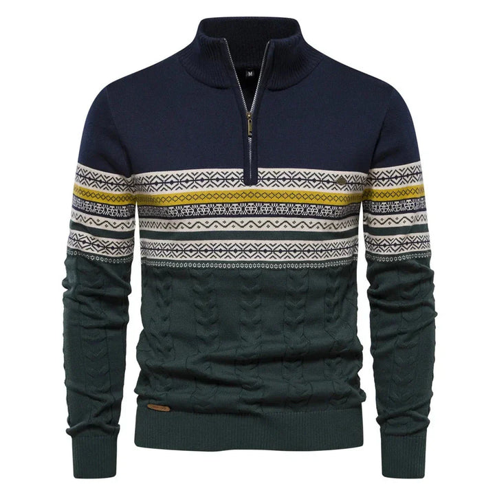 Émile™|Pull à Motif Nordique Zippé