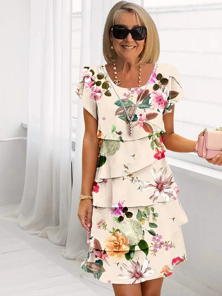 Nina™|Robe Fleurie Plissée à Volants