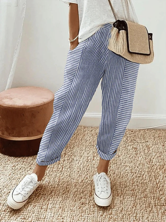 Claire™|Pantalon Rayé