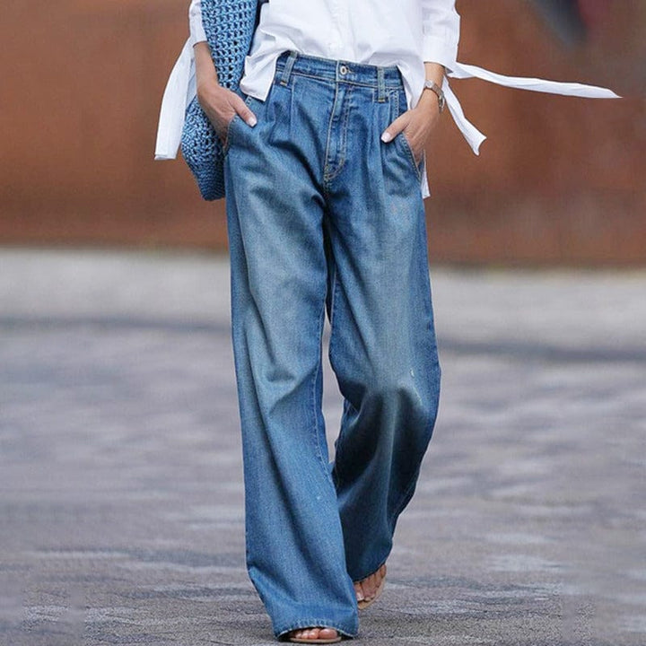 Clarice™|Jean Confort Femme – Coupe Ample & Élégante
