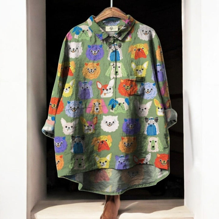 Odie™|Blouse Femme Exclusive avec Imprimé Chiens